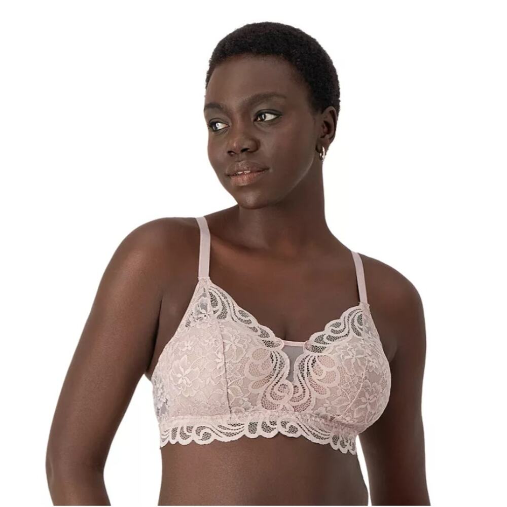 Bali Women's LG Beige Comfort Revolution Lace Desire Shaping Wireless Bra M34-20